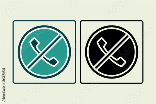 Fototapeta no call icon. icon related to UI elements. suitable for web site, app, user interfaces,element, printable etc. solid icon style. simple vector design editable