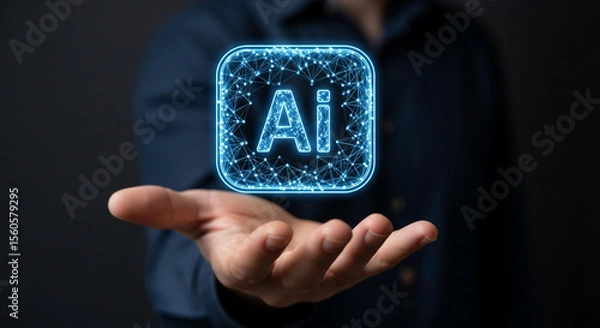 Obraz Ai technology, Artificial Intelligence. man using technology smart robot AI, artificial intelligence by enter command prompt for generates 