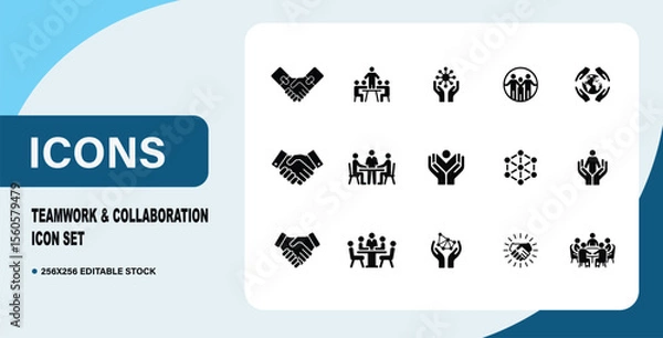 Fototapeta Teamwork & Collaboration Icon Set