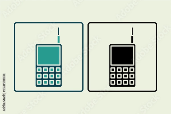 Fototapeta Cell phone icon. icon related to UI elements. suitable for web site, app, user interfaces,element, printable etc. solid icon style. simple vector design editable
