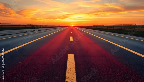 Obraz mark on the pavement 5 kilometers distance racetrack, pop-art. White tone