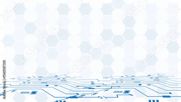 Fototapeta Abstract technological background with various technological elements. Structure pattern technology backdrop. Vector illustration.	