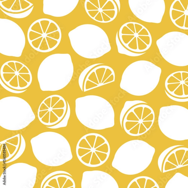 Fototapeta Lemon background, pattern set. Collection icon lemons. Vector