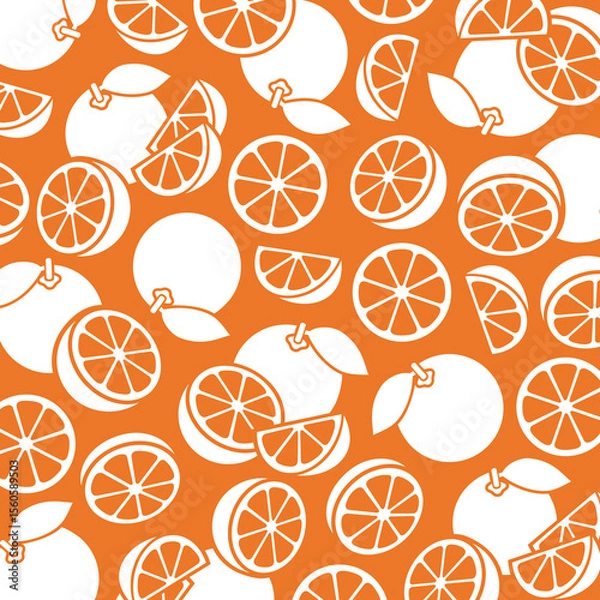 Fototapeta Oranges background, pattern set. Collection icons orange. Vector
