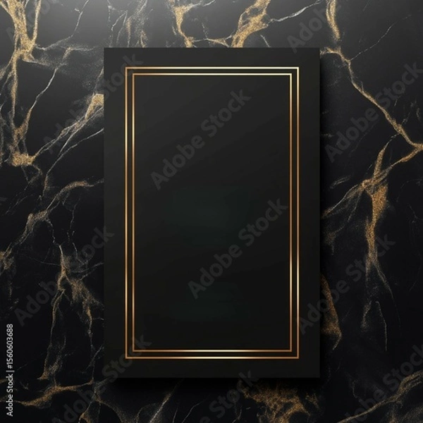 Obraz Minimalist VIP Invitation Banner with Gold Text on Black Background