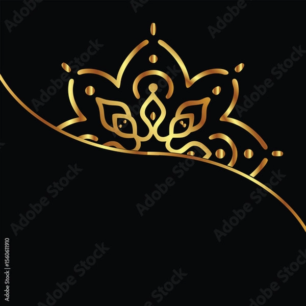 Fototapeta A highly detailed mandala artwork featuring symmetrical floral and geometric patterns, perfect for coloring books, meditation visuals, and artistic decor