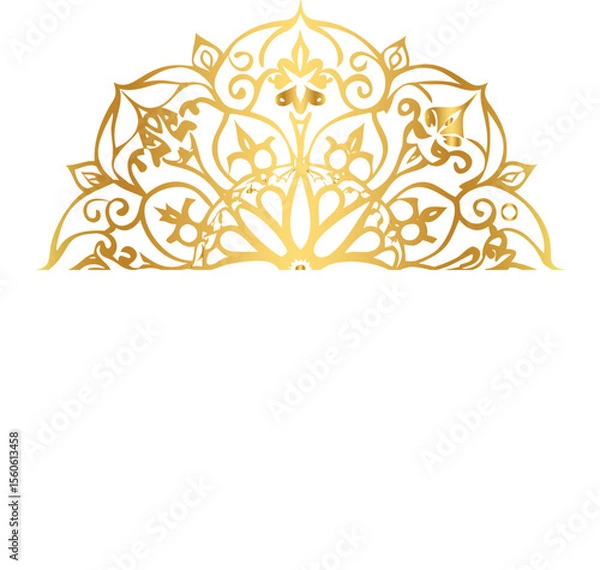 Fototapeta A highly detailed mandala artwork featuring symmetrical floral and geometric patterns, perfect for coloring books, meditation visuals, and artistic decor