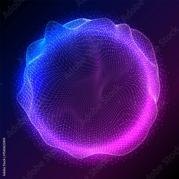 Obraz abstract sphere design with flowing particles 2104