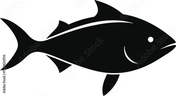 Obraz halibut fish silhouette icon on white background	
