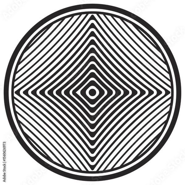 Fototapeta Abstract Pre-Columbian textile pattern, geometric hypnotic vector symbol