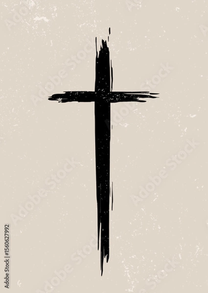 Fototapeta Religious cross background with grunge style design 08012025