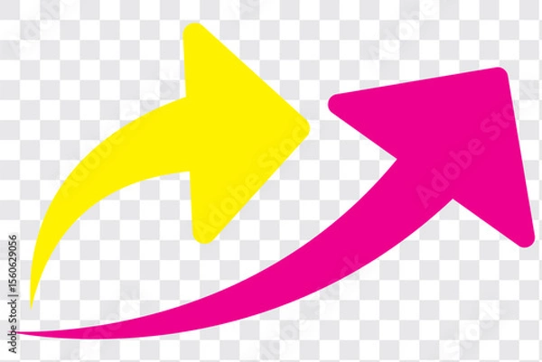 Obraz Sharp curved arrow icon. Black rounded arrow. Direction pointer pointing up