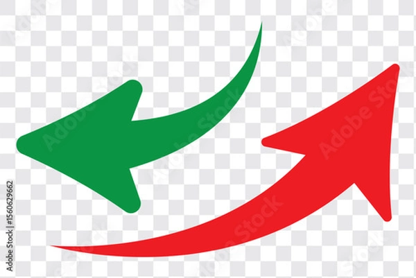 Obraz Sharp curved arrow icon. Black rounded arrow. Direction pointer pointing up