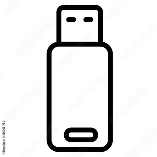 Obraz Flasdisk icon with outline theme and transparent background