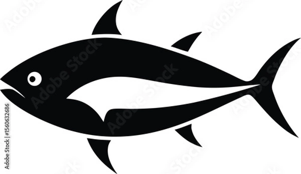 Obraz tuna fish silhouette  icon on white background