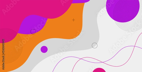 Obraz Minimal geometric purple, pink, orange abstract background, dynamic shape composition landing page backgrounds. eps10 vector