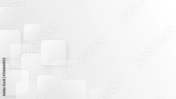 Fototapeta Light gray abstract background with squares. Geometric banner