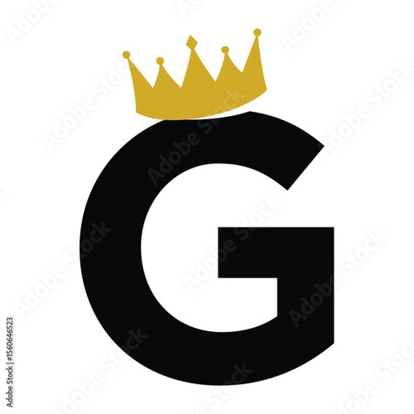 Obraz initial logo template letter G with crown	
