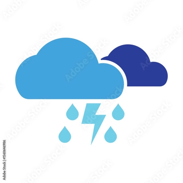 Obraz weather icon in flat design