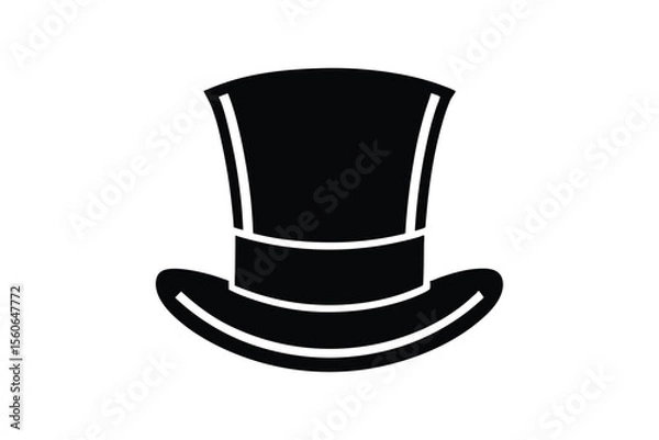 Fototapeta Silhouette art illustration of a Victorian top hat.eps