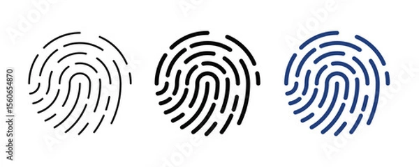 Fototapeta Fingerprint Icon Set Editable Design. Finger print logo, symbol