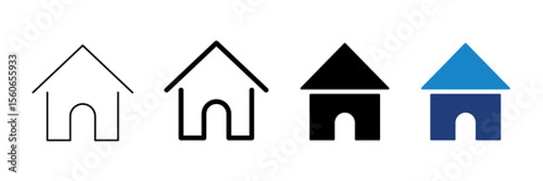 Fototapeta Editable House Icon Collection. Vector solid and symbol logo