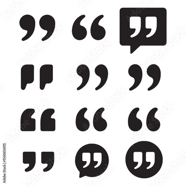 Fototapeta Quote mark collection. Quotation icon set