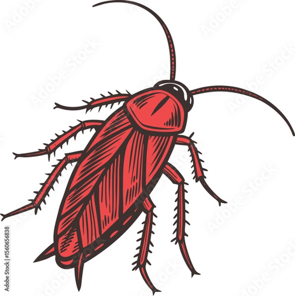 Fototapeta Close-up of a cockroach in smoke