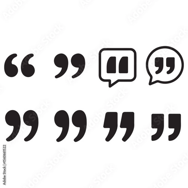Fototapeta Quote mark collection. Quotation icon set
