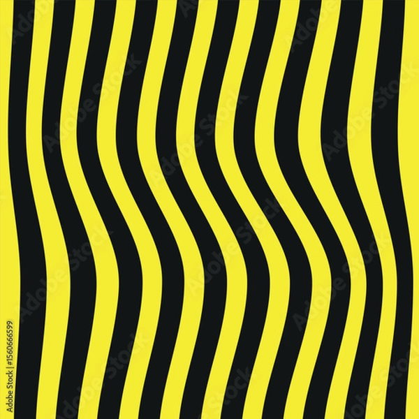 Fototapeta abstract yellow and black color lines wave pattern design