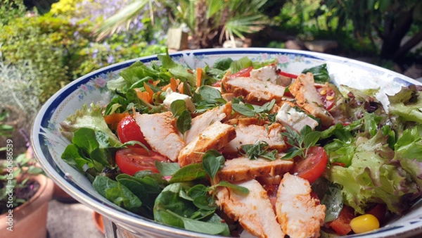 Obraz salat mit hähnchenbrust