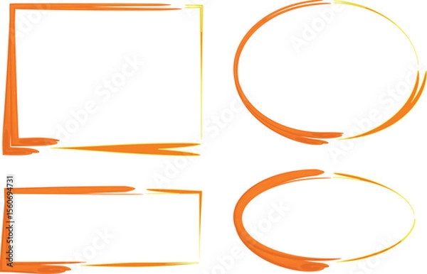 Fototapeta orange yellow colorful abstract pattern frames shapes collection