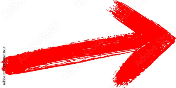 Obraz color arrow pointing upwards created with brush strokes on a white background in a simple design.