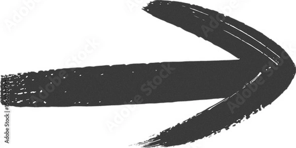 Obraz  single dark gray brush stroke forming an arrow pointing to the right on a white background plain scene.