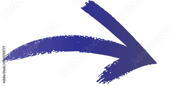 Obraz color arrow pointing upwards created with brush strokes on a white background in a simple design.