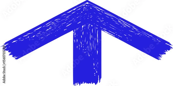 Obraz color arrow pointing upwards created with brush strokes on a white background in a simple design.