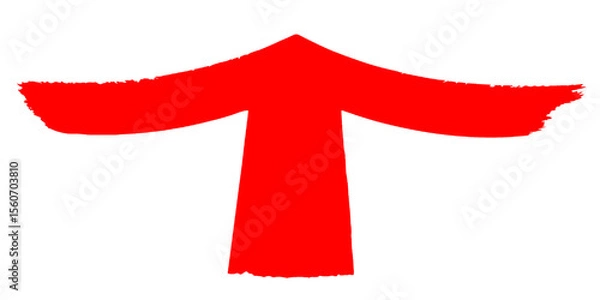 Obraz color arrow pointing upwards created with brush strokes on a white background in a simple design.