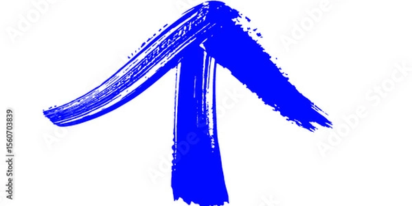 Obraz color arrow pointing upwards created with brush strokes on a white background in a simple design.
