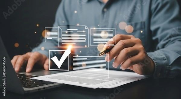 Fototapeta Digital Verification Process for Enhanced Business Compliance and Security Management