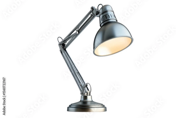 Fototapeta A vintage inspired metal desk lamp radiating focused light a beacon of productivity for late on transparent background