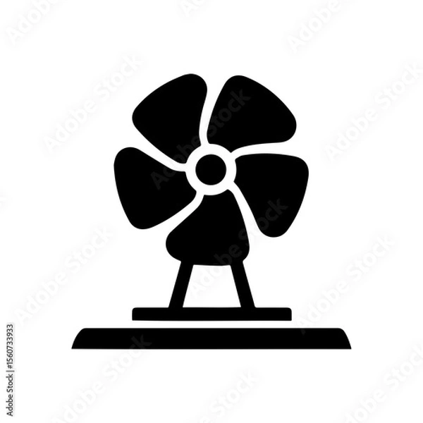 Fototapeta Table Fan Icon Vector Graphics in Flat Style