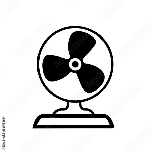 Fototapeta Table Fan Icon in Outline, Filled, and Monochrome Styles