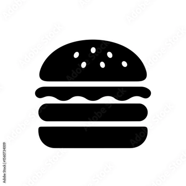 Fototapeta Burger Food Icon Style for Menus, Apps, and Logos