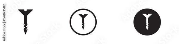 Obraz Screw Symbol Icons in Minimalist Style
