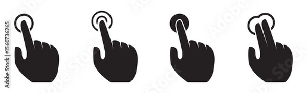 Fototapeta Gesture hand icon. Smartphone, sign fingers touch, click, zoom, rotate, tap display. Gesture Touch symbol. Vector illustration eps 10