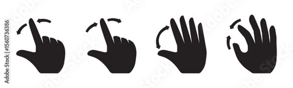 Fototapeta Gesture hand icon. Smartphone, sign fingers touch, click, zoom, rotate, tap display. Gesture Touch symbol. Vector illustration eps 10