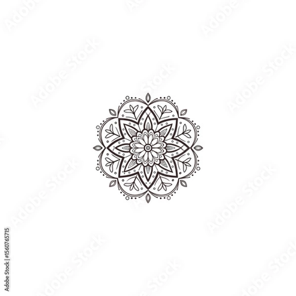 Fototapeta Circular pattern in the form of a mandala. Henna tatoo mandala. Mehndi style. Decorative pattern in oriental style. Coloring book page.