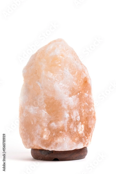 Obraz Pink salt lamp on white background.