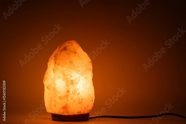 Obraz Salt lamp glows with warm bright orange light.