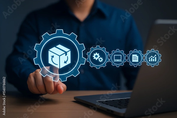 Obraz Streamlining Supply Chain Management Optimizing Logistics and Efficiency with Technology